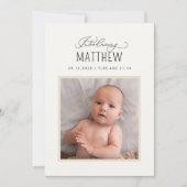 Mooi script met de aankondiging van de geboortefot (Voorkant)