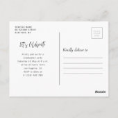 Mooi script Modern afstuderen aankondiging Briefkaart (Achterkant)