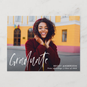 Mooi script Modern afstuderen aankondiging Briefkaart