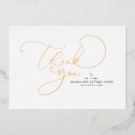 Mooi script Mr. en Mrs Wedding Dank u. Folie Uitnodiging