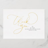 Mooi script Mr. en Mrs Wedding Dank u. Folie Uitnodiging (Voorkant)