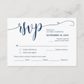 Mooi script, RSVP, zwart, Reageer Informatiekaartje (Voorkant)