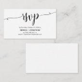 Mooi script, zwart, viering, RSVP reageren Informatiekaartje (Voorkant / Achterkant)
