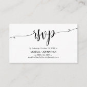 Mooi script, zwart, viering, RSVP reageren Informatiekaartje (Voorkant)