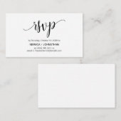 Mooi script, zwart, viering, RSVP reageren Informatiekaartje (Voorkant / Achterkant)