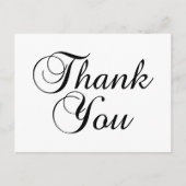 Mooi script zwart-wit bedankt briefkaart (Voorkant)