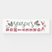 Mooi seizoen Groeten Rood Groen Kerstmis Spandoek (Horizontaal)