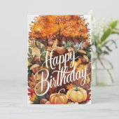  mooi seizoen Herfst Herfst Happy Birthday Kaart (Staand voorkant)