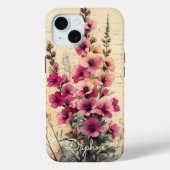 Mooi Shabby Chic Roze Wilde Bloem Personalized Case-Mate iPhone Case (Achterkant)
