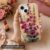 Mooi Shabby Chic Roze Wilde Bloem Personalized Case-Mate iPhone Case