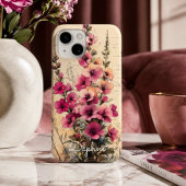 Mooi Shabby Chic Roze Wilde Bloem Personalized Case-Mate iPhone Case