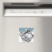 Mooi Siberian Husky Magneet (Insitu (Vaatwasser))