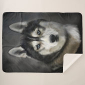Mooi Siberian Husky Sherpa Blanket Deken (Voorkant (horizontaal))