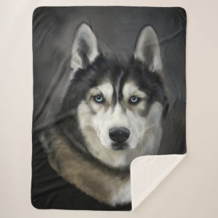 Mooi Siberian Husky Sherpa Blanket Sherpa Deken