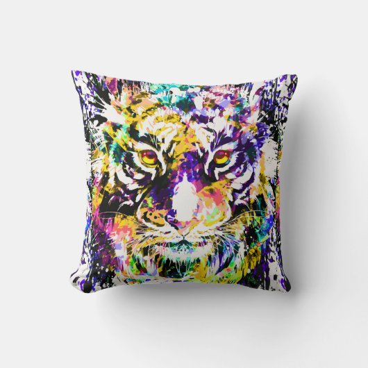 Mooi Sierkussen Tiger | Kleurrijke tijger (Voorkant)