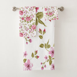 Mooi sierlijk  rozen bloemenpatroon bad handdoek