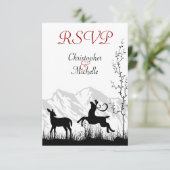 Mooi Silhouet Herten Berg Bruiloft RSVP (Staand voorkant)