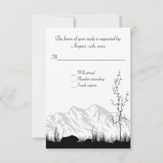 Mooi Silhouet Herten Berg Bruiloft RSVP (Achterkant)