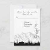 Mooi Silhouet Herten Berg Bruiloft RSVP Kaartje (Achterkant)