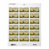 Mooi silhouet merrie en veulen paard adres etiket (Full Sheet)