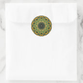 Mooi Sinaasappel en Geel Lantana Kaleidoscoop 3 Ronde Sticker (Tas)