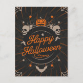 Mooi Sinaasappel Happy Halloween Briefkaart (Voorkant)