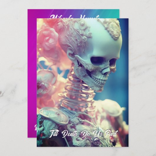 Mooi Skelet Bruid Bruiloft Uitnodiging (Voorkant / Achterkant)