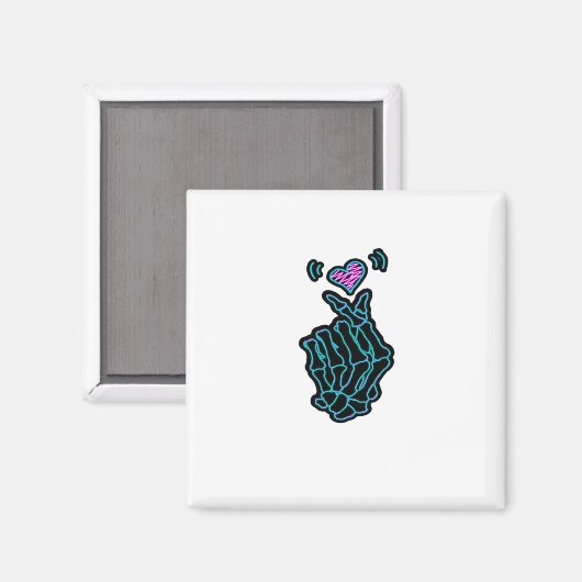 Mooi skelet handen met een hartsignaal voor H Magneet (Voorkant / Achterkant)