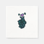 Mooi skelet handen met een hartsignaal voor H Servet (Voorkant)