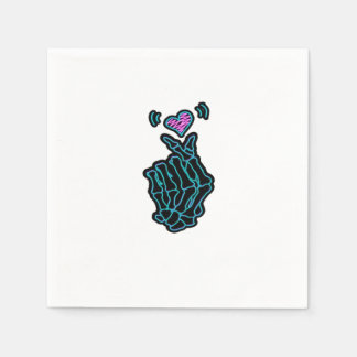 Mooi skelet handen met een hartsignaal voor H Servet