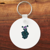 Mooi skelet handen met een hartsignaal voor H Sleutelhanger (Voorkant)