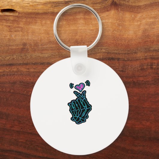 Mooi skelet handen met een hartsignaal voor H Sleutelhanger (Voorkant)