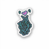 Mooi skelet handen met een hartsignaal voor H Sticker (Voorkant)