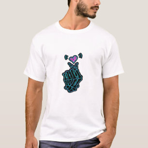 Mooi skelet handen met een hartsignaal voor H T-shirt