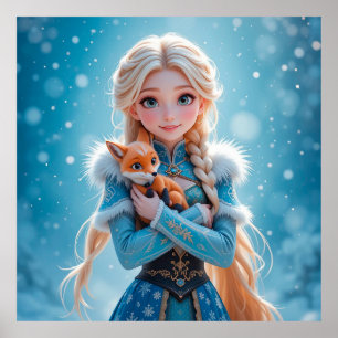 Mooi sneeuwmeisje poster