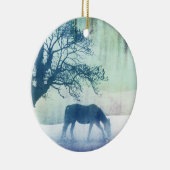 Mooi sneeuwpaard keramisch ornament (Rechts)