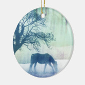 Mooi sneeuwpaard keramisch ornament (Links)