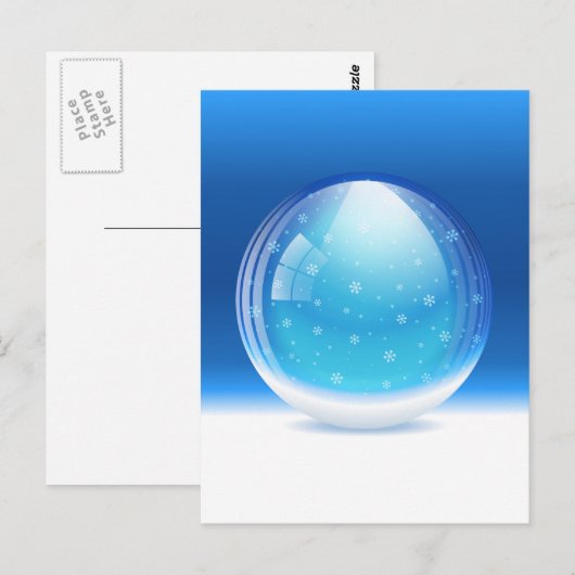 Mooi sneeuwwereldbol briefkaart (Voorkant / Achterkant)