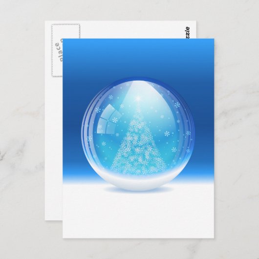 Mooi sneeuwwereldbol briefkaart (Voorkant / Achterkant)