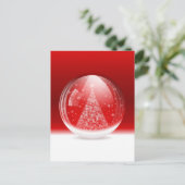 Mooi sneeuwwereldbol briefkaart (Staand voorkant)