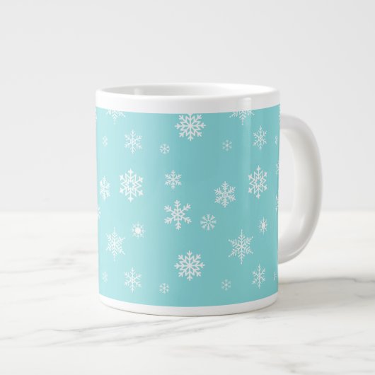 Mooi Snowflake-patroon Grote Koffiekop (Voorkant rechts)
