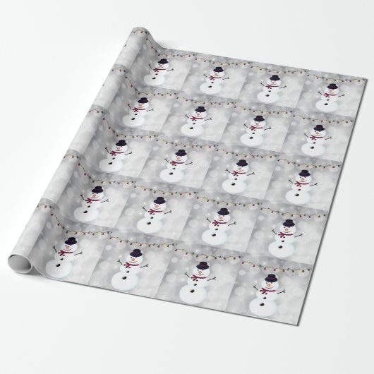 Mooi, snowman met kerstmis cadeaupapier (Uitgerold)