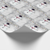 Mooi, snowman met kerstmis cadeaupapier (Hoek)