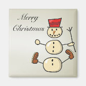 Mooi, snowman met kerstmis magneet (Voorkant)