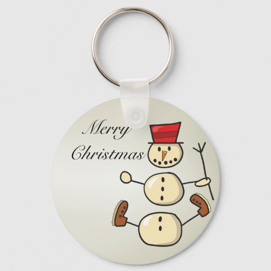 Mooi, snowman met kerstmis sleutelhanger (Voorkant)