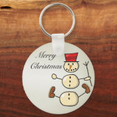 Mooi, snowman met kerstmis sleutelhanger (Voorkant)