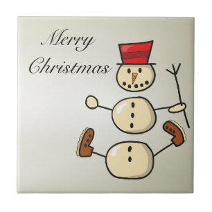 Mooi, snowman met kerstmis tegeltje