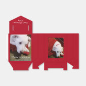 Mooi Snowy White Puppy Dog Red Kerstmis Bedankdoosjes (Uitgevouwen)