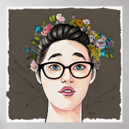 Mooi soort nerdy meisje poster