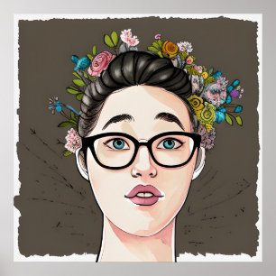 Mooi soort nerdy meisje poster